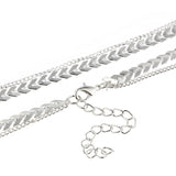 2018 Gold Color metal Two Layer Choker Necklaces Fishbone Chain simple jewelry collana Kolye Bijoux Collares Mujer collier femme