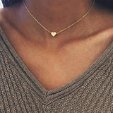 2018 Hot Sale Simple Women heart Gold silver Chain Choker Necklace Jewelry Collana Bijoux Fashion Beach Statement Jewelry#250975