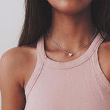 2018 Hot Sale Simple Women heart Gold silver Chain Choker Necklace Jewelry Collana Bijoux Fashion Beach Statement Jewelry#250975