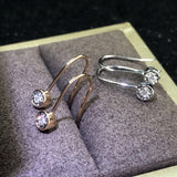 2018 New 0.07ct Diamond earrings gold 18K Luxury Jewelry for women mini diamond jewelry hook earrings for women