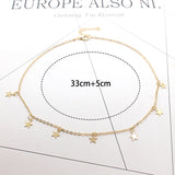 2018 New Boho Women chocker gold Silver Chain star choker Necklace collana Kolye Bijoux Collares Mujer gargantilha Collier Femme