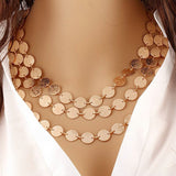 2018 Summer Hot Fashion Gold-Color Evil Eye 3 Layer Chain Bar Necklace Beads and Long Strip Pendant Necklaces Jewelry high