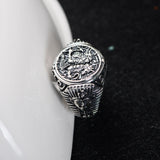 925 Sterling Silver Retro Egypt Grim Reaper Anubis Wanderer Pharaoh Open Adjustable Ring Men Thai Silver Vintage Gift CH060003