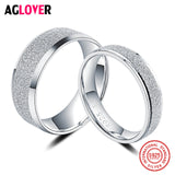 925 Sterling Silver Rings Woman Fashion Simple Couple Matte Rings Charming Female Lovers Jewelry