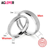 925 Sterling Silver Rings Woman Fashion Simple Couple Matte Rings Charming Female Lovers Jewelry