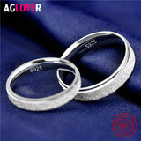 925 Sterling Silver Rings Woman Fashion Simple Couple Matte Rings Charming Female Lovers Jewelry