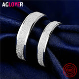 925 Sterling Silver Rings Woman Fashion Simple Couple Matte Rings Charming Female Lovers Jewelry