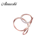 AINUOSHI 18k Solid Yellow Gold Wedding Rings 0.033ct Round Real Diamonds Rose Gold Jewelry for Women Wedding Engagement Rings