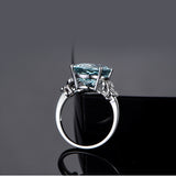 AINUOSHI Luxury 6ct Big Oval Topaz Ring 925 Sterling Silver Genuine Sky Blue Natural Topaz Women Jewelry Butterfly Female Ring