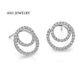 ANI 14K White Gold Women Earrings 0.29 CT Certified I/S1 Natural Diamond Round Shiny Elegant Women Stud Earrings for Anniversary