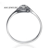 ANI 18K White Gold (AU750) Women Wedding Ring 0.03 CT Certified I/SI Natural Diamond Jewelry Twist Design Lover Anniversary Ring