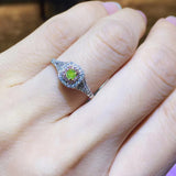 ANI 18K White Gold (AU750) Women Wedding Ring Certified Classic 0.15 CT Cushion Cut Natural Green Diamond Fine Jewelry Custom