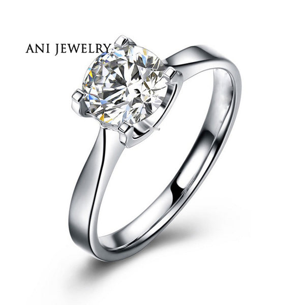 ANI 18K White/Yellow/Rose Gold (AU750) Women Wedding Ring 0.3 CT Certified I/SI Round Cut Real Natural Diamond Engagement Rings