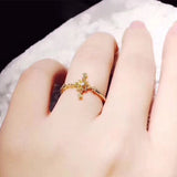 ANI 18K Yellow Gold (AU750) Women Wedding Ring Certified I-J/SI Real Diamond Cross Ring Custom for Women Engagement Fine Jewelry