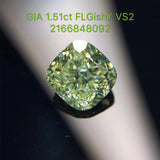 ANI Jewelry Green Diamond GIA Certified VS2 Fancy Light Greenish Yellow Color Diamond Oval/Princess/Cushion Cut