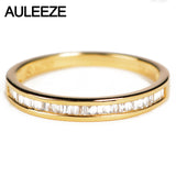 AULEEZE 0.23cttw Certificate Diamond Wedding Band For Women 18K Solid Yellow Gold Wedding Enternal Ring Real Diamond Jewelry