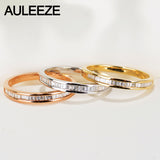 AULEEZE 0.23cttw Certificate Diamond Wedding Band For Women 18K Solid Yellow Gold Wedding Enternal Ring Real Diamond Jewelry