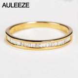 AULEEZE 0.23cttw Certificate Diamond Wedding Band For Women 18K Solid Yellow Gold Wedding Enternal Ring Real Diamond Jewelry