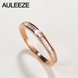 AULEEZE 0.23cttw Certificate Diamond Wedding Band For Women 18K Solid Yellow Gold Wedding Enternal Ring Real Diamond Jewelry