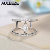 AULEEZE Finger Joint Ring 18K Yellow Gold Natural Diamond Ring Certificate Diamond Cocktail Party Rings For Women Fine Jewelry