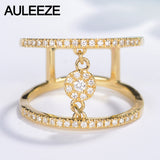 AULEEZE Finger Joint Ring 18K Yellow Gold Natural Diamond Ring Certificate Diamond Cocktail Party Rings For Women Fine Jewelry