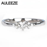 AULEEZE Romantic Flower African Real Heart Cut Natural Diamond 18k 750 White Gold Wedding Engagement Rings For Women Jewelry