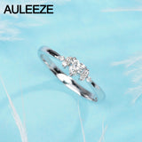 AULEEZE Romantic Flower African Real Heart Cut Natural Diamond 18k 750 White Gold Wedding Engagement Rings For Women Jewelry