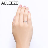 AULEEZE Romantic Flower African Real Heart Cut Natural Diamond 18k 750 White Gold Wedding Engagement Rings For Women Jewelry