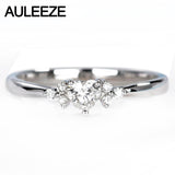 AULEEZE Romantic Flower African Real Heart Cut Natural Diamond 18k 750 White Gold Wedding Engagement Rings For Women Jewelry