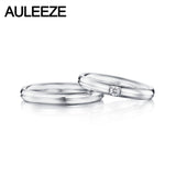 AULEEZE Solid 18K Rose Gold Ring For Couple Noble Temperament Real Diamond Wedding Engagement Ring Wedding Jewelry