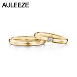 AULEEZE Solid 18K Rose Gold Ring For Couple Noble Temperament Real Diamond Wedding Engagement Ring Wedding Jewelry