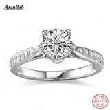 Ataullah Luxury 1 Carat 925 Sterling Silver SONA Ring Engagement Rings For Women Girl Wedding Rings RWD033