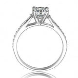 Ataullah Luxury 1 Carat 925 Sterling Silver SONA Ring Engagement Rings For Women Girl Wedding Rings RWD033