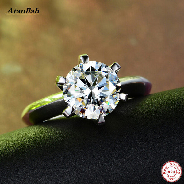 Ataullah Luxury 2 Carat SONA Diamond Rings for Women 925 Sterling Silver Wedding Rings Fine Jewelry Silver 925 Ring  RWD505-3