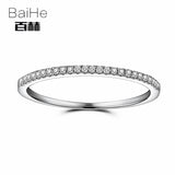 BAIHE Solid 10k White Gold 0.1CT Certified Round 100% Natural Diamonds Women Anniversary Women Classic Fine Jewelry unique Ring