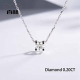 BAIHE Solid 14K Rose Gold 0.10ct Certified H/SI 100% Genuine Natural Diamonds Women Trendy Fine Jewelry Elegant gift Necklaces