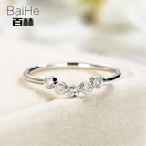 BAIHE Solid 14K White/Yellow Gold 0.07CT Certified H/SI Round Genuine Natural Diamonds Engagement Women Trendy Fine Jewelry Ring