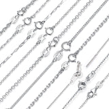 BAMOER Classic Basic Chain 100% 925 Sterling Silver Lobster Clasp Adjustable Necklace Chain Fashion Jewelry SCA009-45