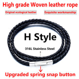 BEIER Leather&silica gel Cord Lanyard Pendant Stainless Steel Screw Lock Korean Fashion Men's choker Rope Necklace PSXL011