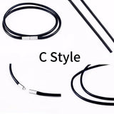 BEIER Leather&silica gel Cord Lanyard Pendant Stainless Steel Screw Lock Korean Fashion Men's choker Rope Necklace PSXL011
