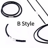 BEIER Leather&silica gel Cord Lanyard Pendant Stainless Steel Screw Lock Korean Fashion Men's choker Rope Necklace PSXL011