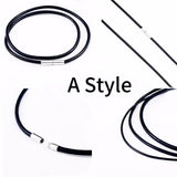 BEIER Leather&silica gel Cord Lanyard Pendant Stainless Steel Screw Lock Korean Fashion Men's choker Rope Necklace PSXL011