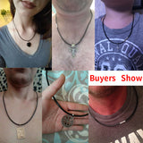 BEIER Leather&silica gel Cord Lanyard Pendant Stainless Steel Screw Lock Korean Fashion Men's choker Rope Necklace PSXL011
