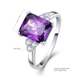 BONLAVI 5.25ct 8*10mm Amethyst Brand Jewelry Ladies 925 Sterling Silver Square Rings High Quality Engagement Ring Size 5-10