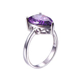 BONLAVIE Elegant 8.8ct Natural Purple Amethyst Ring Genuine 925 Sterling Silver Waterdrop Pearl Cut Women's Fashion with box