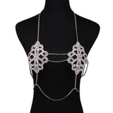 Best lady 2017 Fashion Statement Jewelry Flowers Sexy Body Necklace Chain Bra Necklace Summer Boho Luxury Brassiere Women 5241