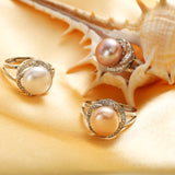 Big Discount 925 sterling silver jewelry on sale big natural pearl rings for women stone ring adjustable white/pink/purple pearl