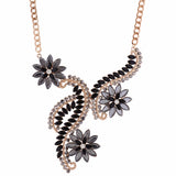 Big Maxi Statement Necklace for Women 2017 Rhinestone Necklace Flowers Collar Chokers Necklace luxury Bijoux jewellry