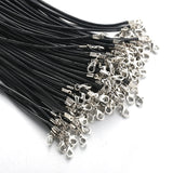 Black high quality 60CM Braided Rope Necklaces Lobster clasp Rope Chain 20PCS/lot Lobster Clasp String Cord 9665