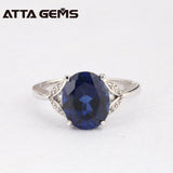 Blue Sapphire Sterling Silver Ring For Women Party And Wedding 5 Carats Sapphire Fashion Design Top Quality Sapphire Ring